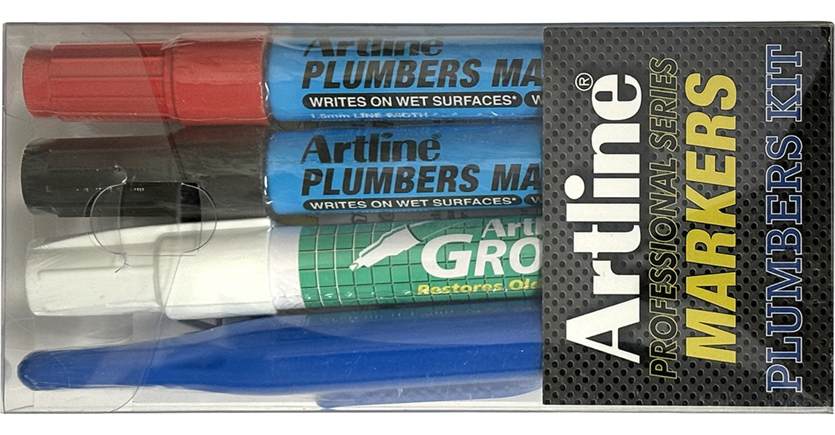 Plumbers Markers | Professional Series Kit | 4-Pack