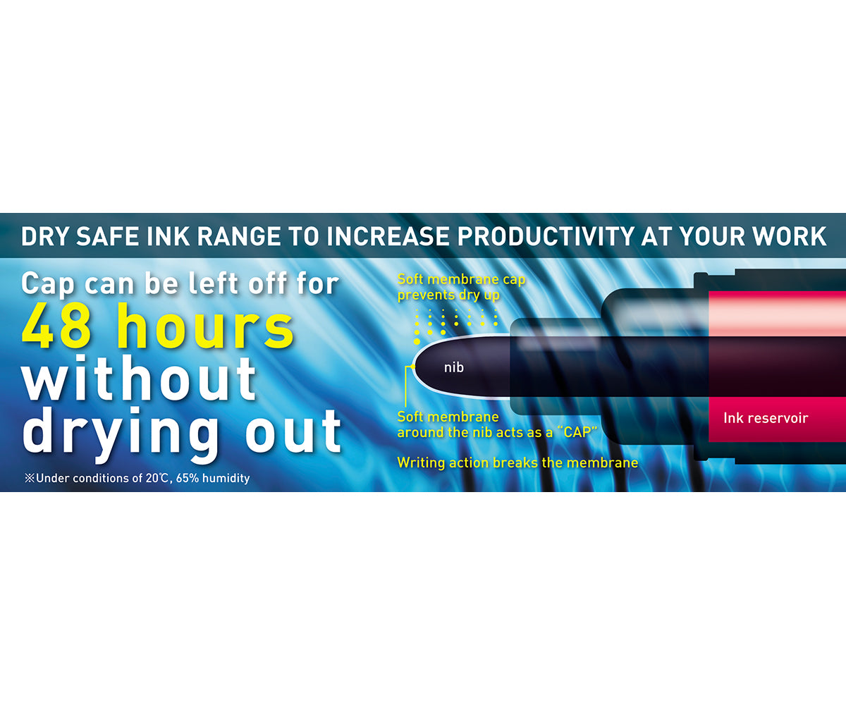 Dry-Safe Whiteboard Markers | 2.0-5.0mm Chisel Tip