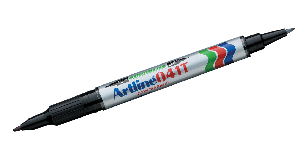 EK-041T Twin-Nib Permanent Marker Black