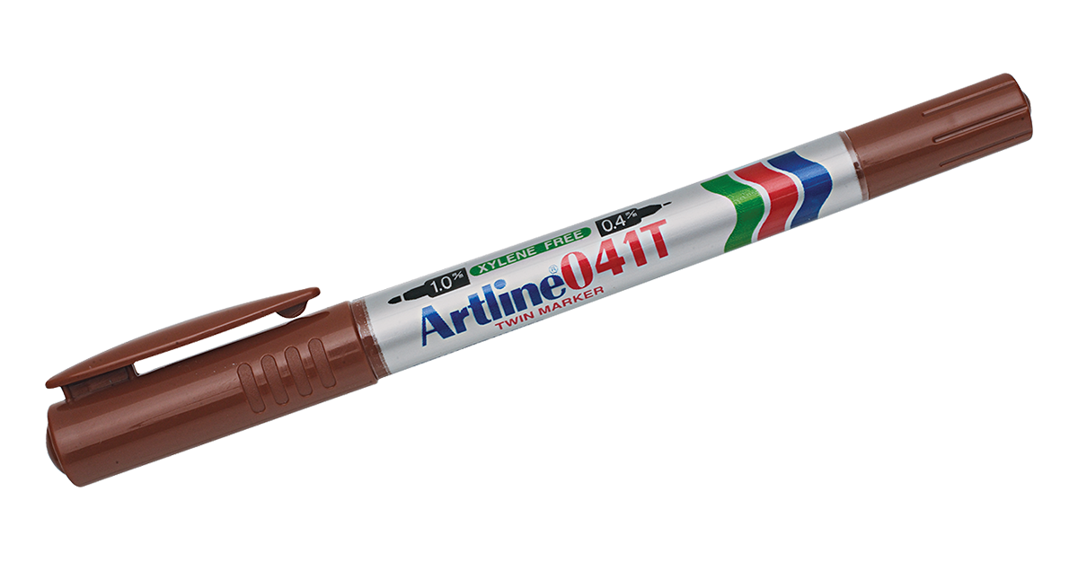 EK-041T Twin-Nib Permanent Marker Brown