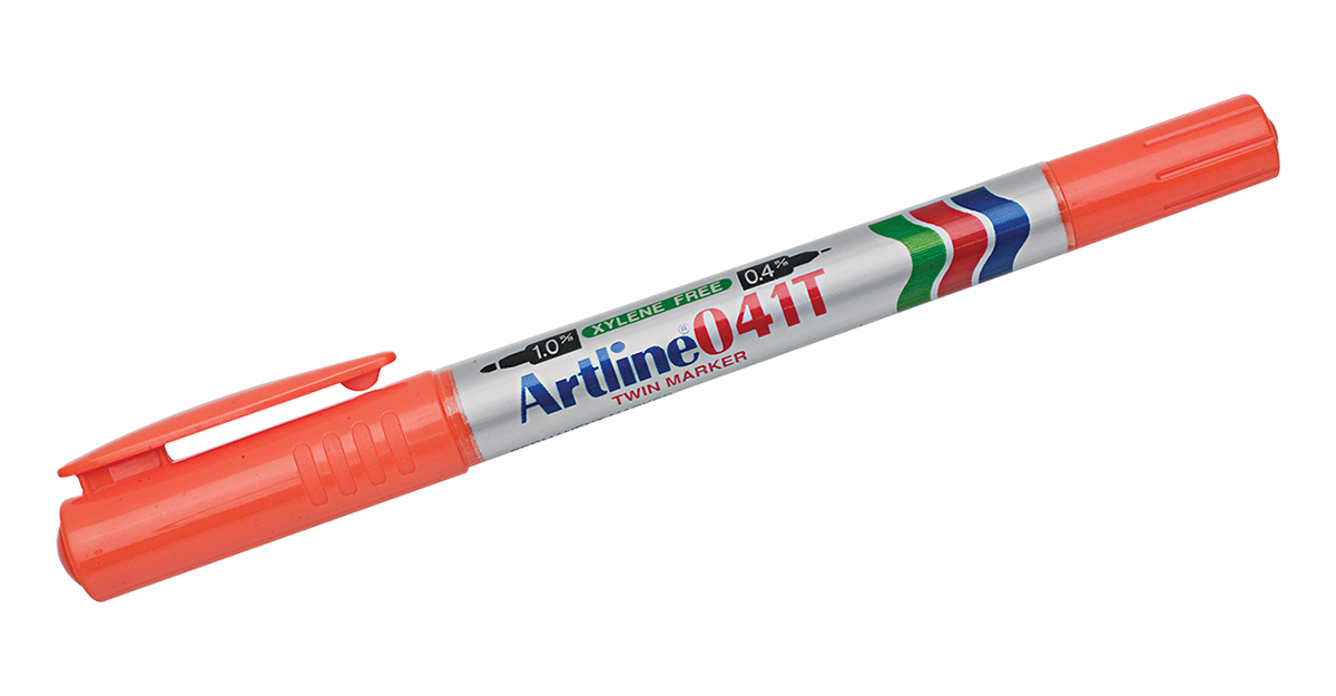 EK-041T Twin-Nib Permanent Marker Orange