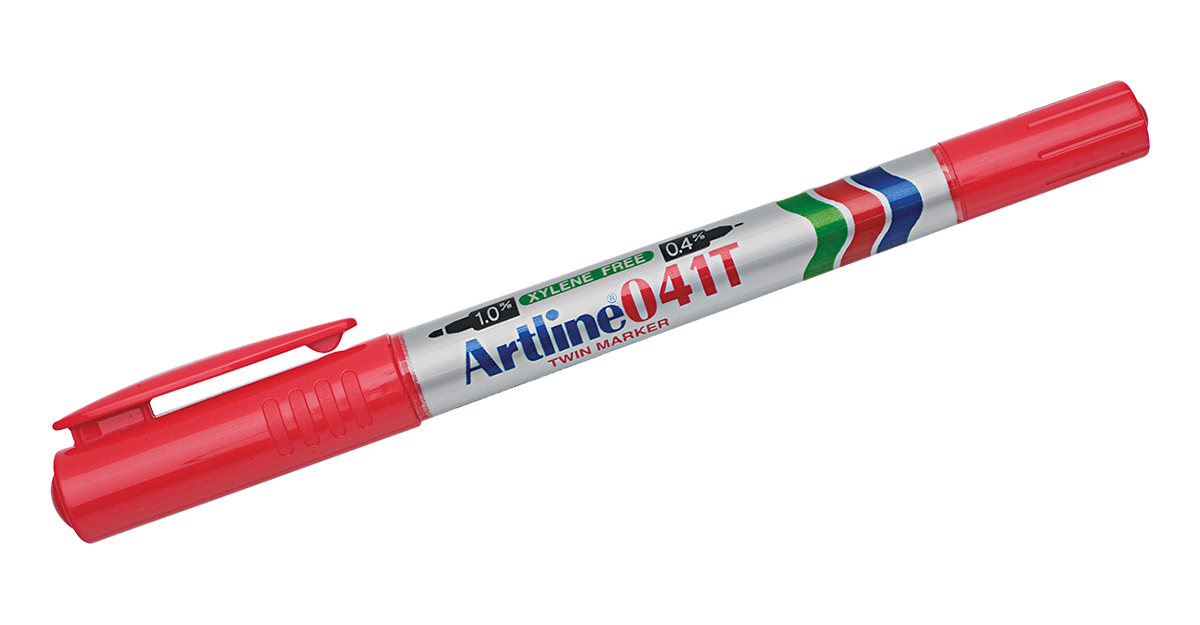 EK-041T Twin-Nib Permanent Marker Red