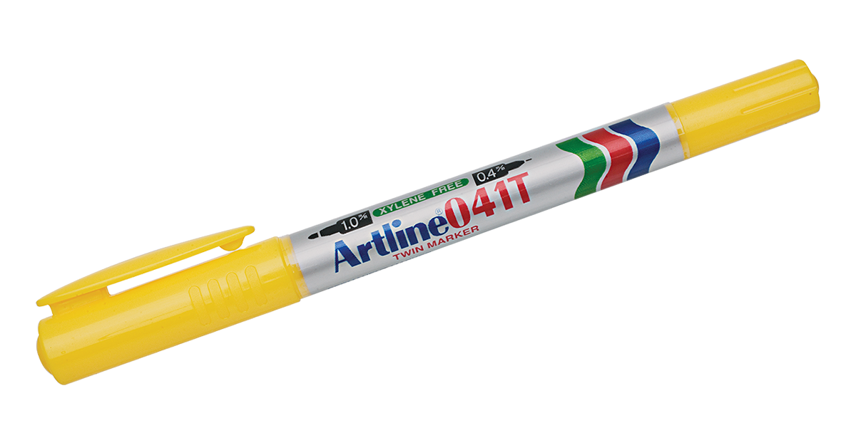 EK-041T Twin-Nib Permanent Marker Yellow