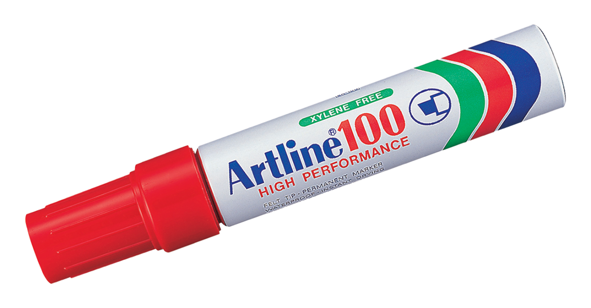 EK-100 Aluminum Barrel Permanent Marker Red