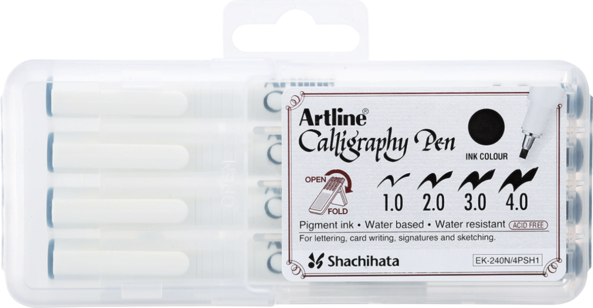 Calligraphy Pen Set | 1.0mm, 2.0mm, 3.0mm, 4.0mm Tips