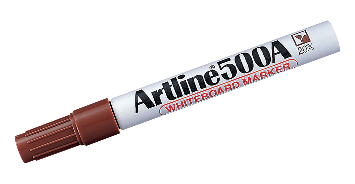 EK-500A Aluminum Barrel Low Odor Whiteboard Marker Brown