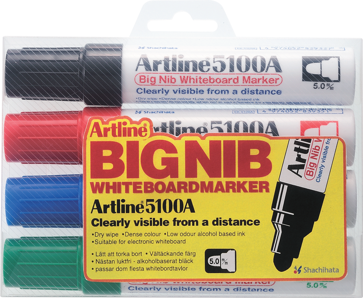 EK-5100A Big Nib Whiteboard Marker Assorted 4-Pack