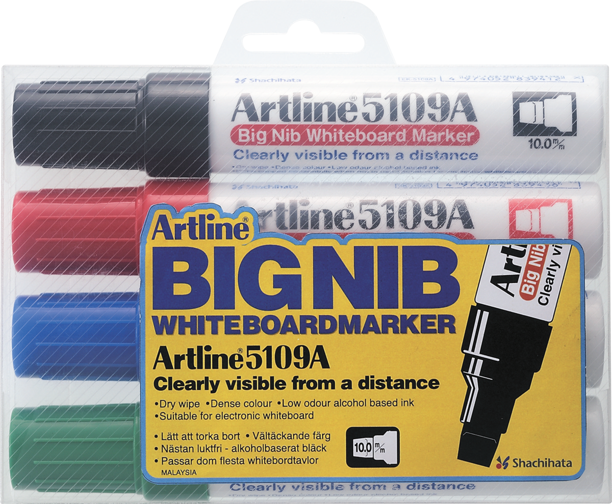 EK-5109A Big Nib Whiteboard Marker Assorted 4-Pack