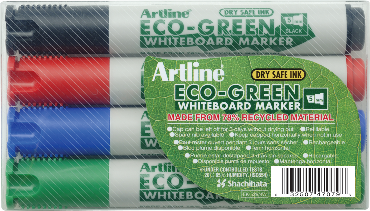 ECO-GREEN Whiteboard Markers | 2.0-5.0mm Chisel Tip