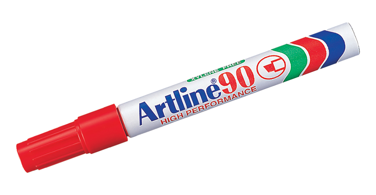 EK-90 Aluminum Barrel Permanent Marker Red