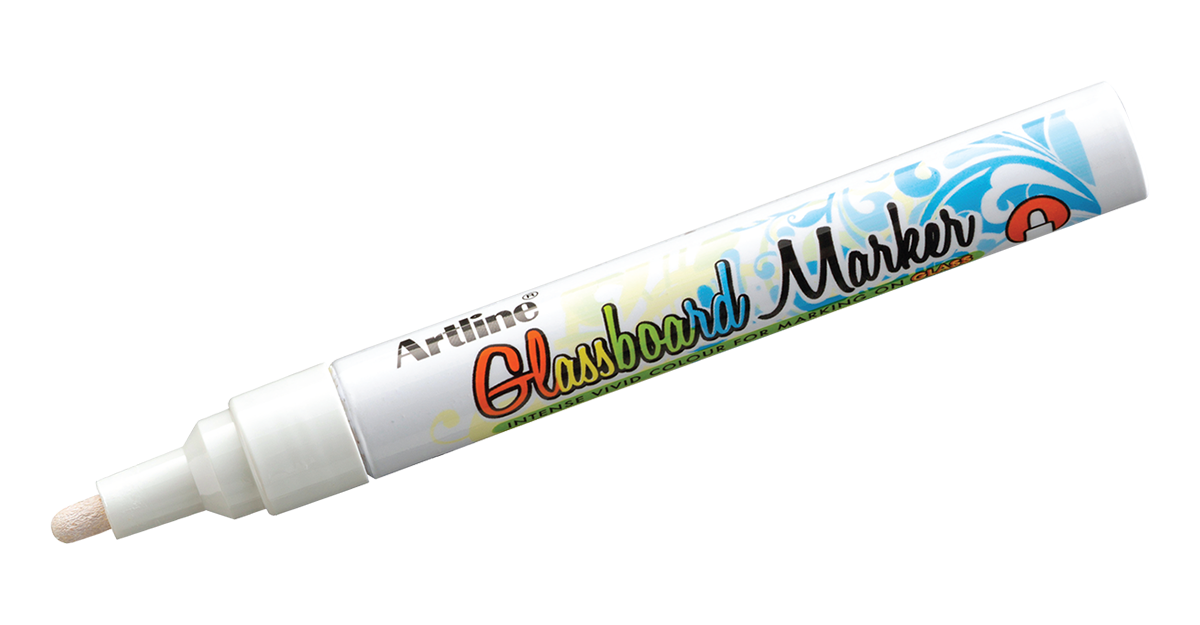 Artline Glassboard Marker EPG-4 47520, White Liquid Ink, 2.0mm Bullet Tip