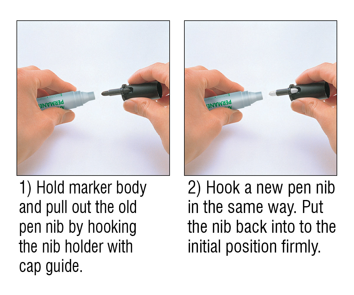 ECO-GREEN Permanent Marker Replacment Nibs | Chisel Nibs | 2 Pack
