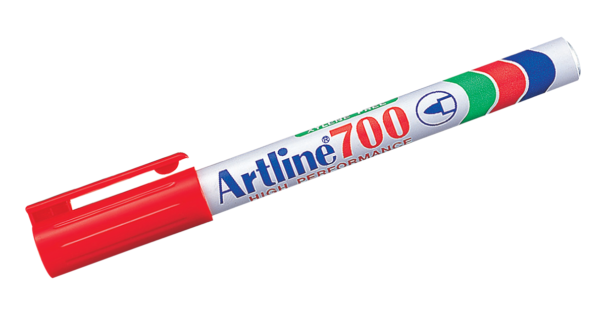 EK-700 Aluminum Barrel Permanent Marker Red